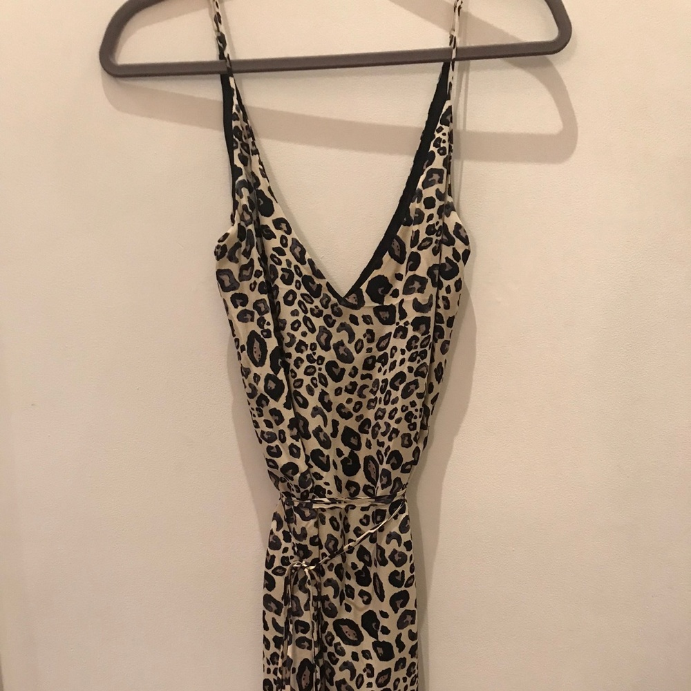 Cheetah / Leopard Spaghetti Strap Silk Dress